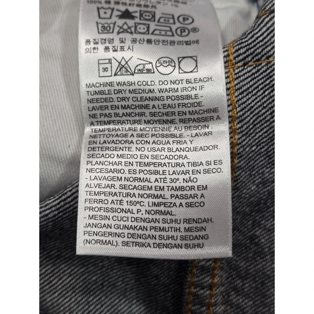 Levi's‎ Hi-Ball Roll Men's 30xL Black Denim Jeans with Blue Side Stripes - Picture 8 of 9
